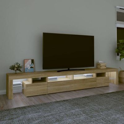 Szafka pod TV z oświetleniem LED, dąb sonoma, 260x36,5x40 cm vidaXL