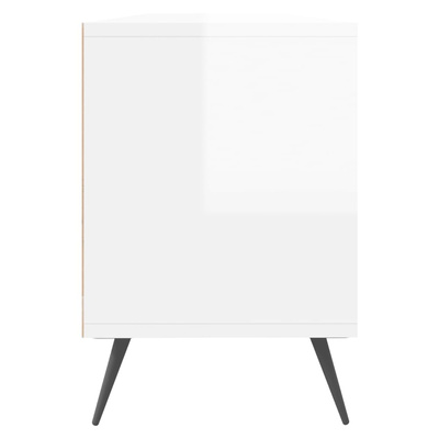 vidaXL Szafka pod TV, wysoki połysk, biała, 150x30x44,5 cm