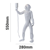 Lampa Stołowa Biała Małpa 55cm Abruzzo Cezar E27