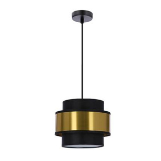 Lampa wisząca z abażurem Prestige czarna złoty do salonu nad stół