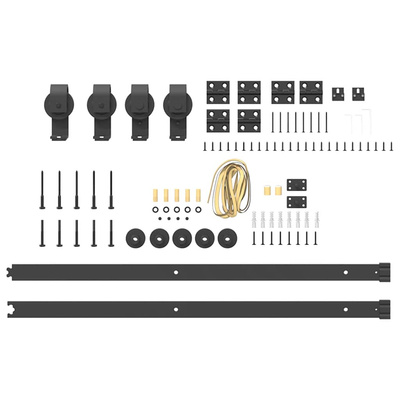 System do montażu drzwi przesuwnych, 183 cm, stal, czarny