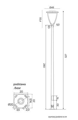 Oprawa parkowa, masztowa URAN UR-3300 UR-3300