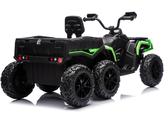 Quad Na Akumulator ATV 6 Kół Z Przyczepką JC606 24V 4x4 Zielony