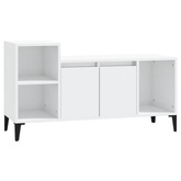 vidaXL Szafka pod TV, wysoki połysk, biała, 100x35x55 cm