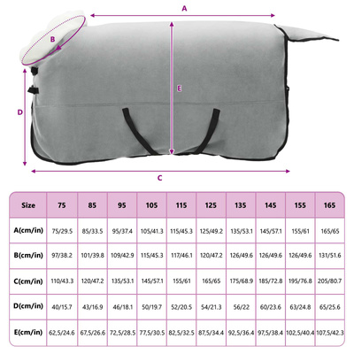 Koc dla Koni Całkowity Jasny Szary 125 cm Polarowy fleece