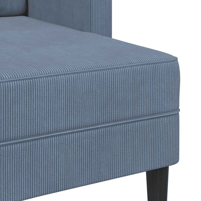 Sofa 2-osobowa z leżanką w kształcie litery L, niebieska