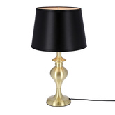 Lampka nocna Prima gold z abażurem czarnym metalowa glamour