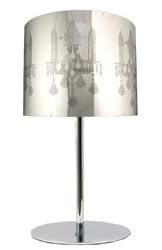 Lampka nocna Arkas srebrna metalowa nowoczesna lampka stołowa