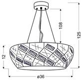 Lampa wisząca biała okrągła kryształki 4xG9 Glance 31-59154