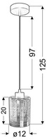 Lampa wisząca sufitowa chromowa szklana 1xE27 Cox Candellux 31-53862