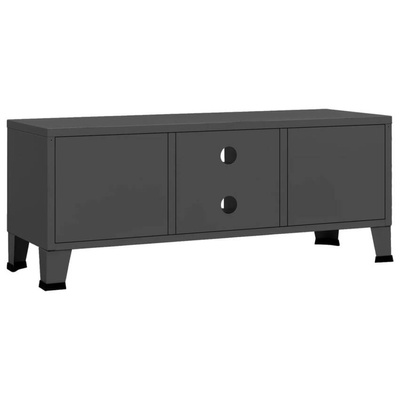 vidaXL Industrialna szafka pod TV, antracytowa, 105x35x42 cm, metalowa