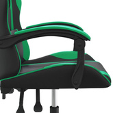 vidaXL Obrotowy fotel gamingowy, czarno-zielony, sztuczna skóra model standard