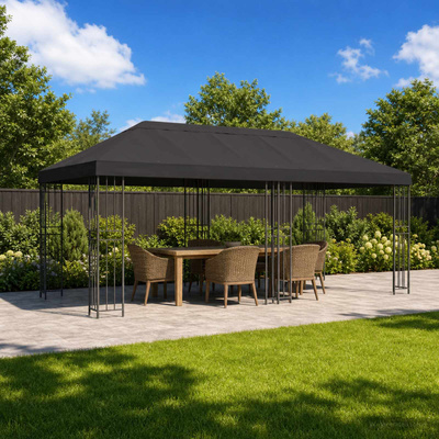 Osłona daszku do altany 6 x 3 m antracytowy Poliester 190