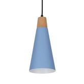 Lampa wisząca niebieska metalowa + drewno Faro Ledea 50101258