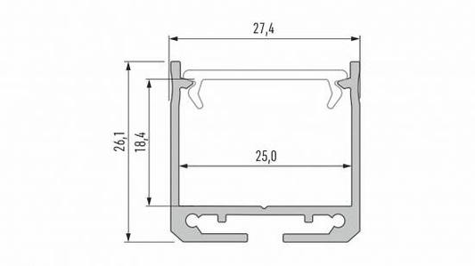 Profil LED LUMINES typ Dileda srebrny anodowany 2,02 m
