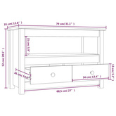 vidaXL Szafka pod TV, miodowy brąz, 79x35x52 cm, lite drewno sosnowe