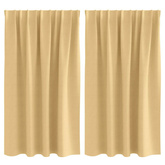 Firany blackout z kółkami 2 pcs Beżowy 140 x 140 cm Poliester