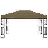 Altana ze sznurem lampek LED, 3x4 m, tkanina w kolorze taupe