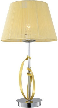 Lampka nocna Diva chrom z abażurem złotym klasyczna E27