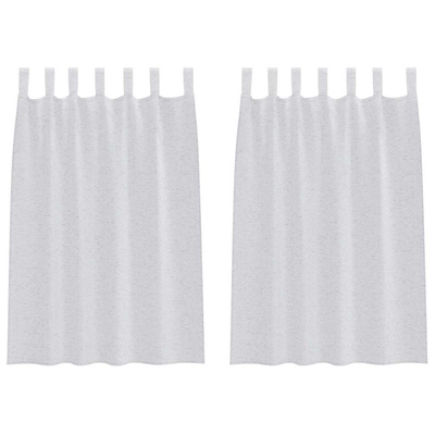 Firany Voile 2 pcs Jasnoszary 140 x 140 cm Poliester