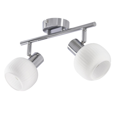 Lampa sufitowa ANDRUS srebrna 2x40W E14 do salonu sypialni przedpokoju korytarza
