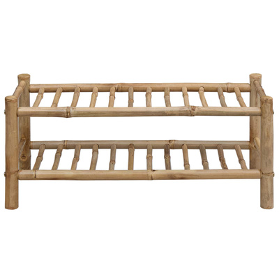Stojak na buty z półką Naturalny 68 x 28 x 30 cm Bambus