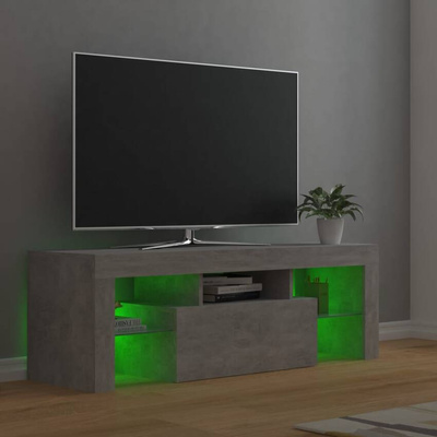 Szafka pod TV z oświetleniem LED, szarość betonu, 120x35x40 cm vidaXL