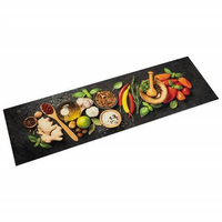vidaXL Dywanik kuchenny, wzór w przyprawy, 45x150 cm, aksamit model standard