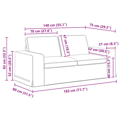 Sofa Ciemna zieleń 182 x 80 x 82 cm tkanina