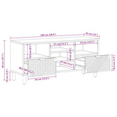 Szafka RTV Brązowa 100x33x46 cm Drewno lite Mango