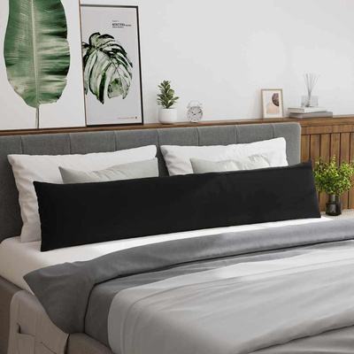 Poduszki na sofę 2 pcs Czarny 200 x 40 cm Tkanina sztruksowa