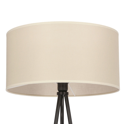 SHANTI lampa podłogowa czarny 1x40W E27 abażur beżowy 51-38760