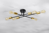 Lampa sufitowa czarno-złota 6xE27 Crespilo 36-01245
