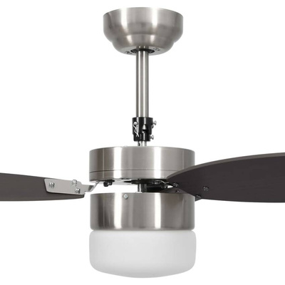 vidaXL Wentylator sufitowy z lampą i pilotem, 76 cm, ciemnobrązowy