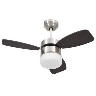 vidaXL Wentylator sufitowy z lampą i pilotem, 76 cm, ciemnobrązowy