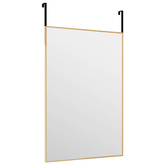vidaXL Lustro na drzwi, złote, 40x60 cm, szkło i aluminium