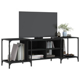 vidaXL Szafka pod TV, czarna, 153x37x50 cm, materiał drewnopochodny