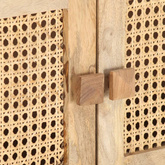 vidaXL Szafka pod TV, 140x30x40 cm, drewno mango i naturalna trzcina