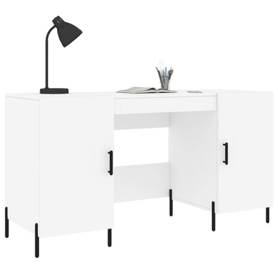 vidaXL Biurko, białe, 140x50x75 cm, materiał drewnopochodny wariant 6