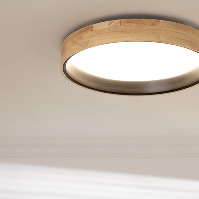 Plafon LED 16W Okrągły 38cm Naturalne Drewno 3 Barwy Świecenia CCT Abruzzo Vero