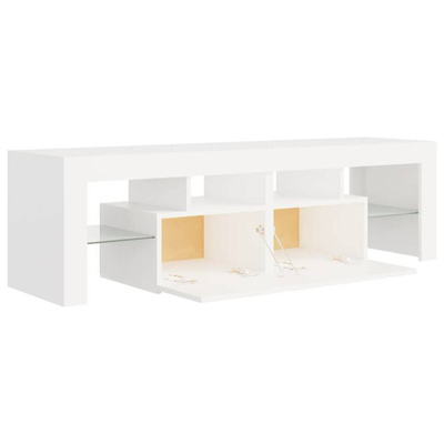 vidaXL Szafka pod TV z oświetleniem LED, biała, 140x36,5x40 cm