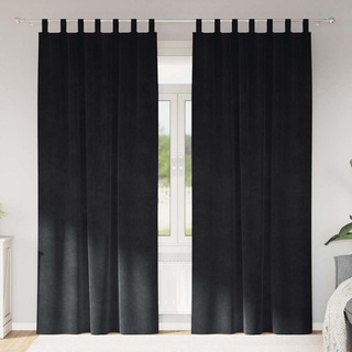 Zasłony zaciemniające 2 pcs Czarny 140 x 225 cm Aksamit