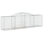 Kosze gabionowe, 12 szt, 300x50x80/100 cm, galwanizowane żelazo