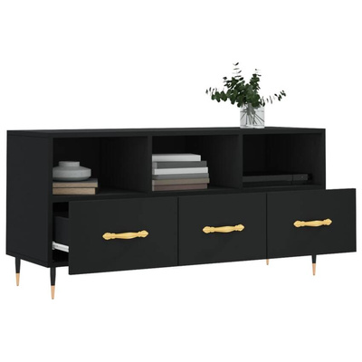 vidaXL Szafka pod TV, czarna, 102x36x50 cm, materiał drewnopochodny wariant 6
