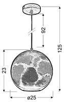 Lampa sufitowa wisząca 1X60W E27 ażurowy biały BENE 31-70579