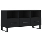 vidaXL Szafka pod TV, czarna, 102x36x50 cm, materiał drewnopochodny wariant 5