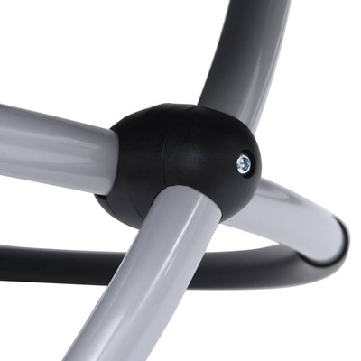 vidaXL Leżak ogrodowy z poduszką, stalowy, czarny