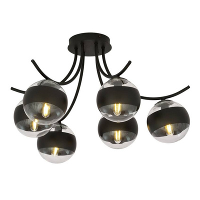 Lampa sufitowa BOSTON 6 BLACK/STRIPE