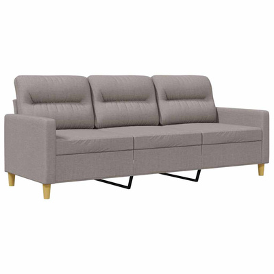 Sofa 3-osobowa, kolor taupe, 180 cm, tapicerowana tkaniną