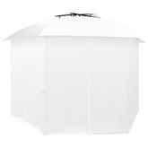 vidaXL Altana ogrodowa z zasłonami, 360x312x265 cm, biała, 180 g/m²